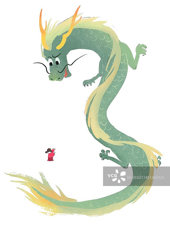 龙年青龙二月二趣味插画图片素材