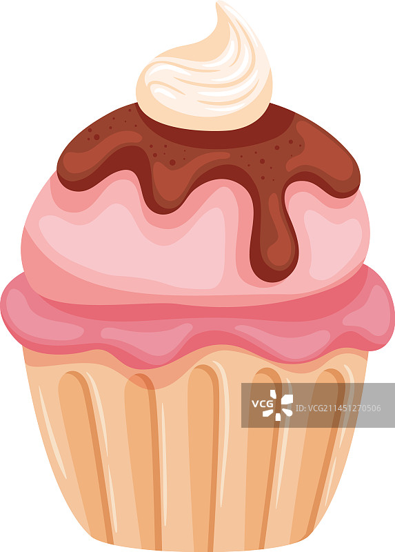 融化巧克力奶油纸杯蛋糕图标图片素材