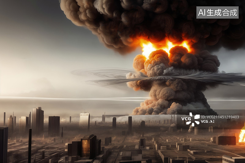 【AI数字艺术】核爆炸战争景象图片素材