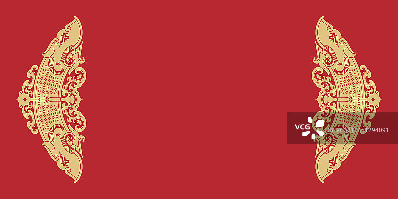 龙年背景，广告海报产品背景设计素材，中国古代传统纹样，红色金色喜庆大气庄重风格图片素材