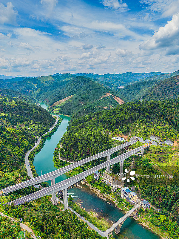 贵州榕江县城航拍剑榕高速图片素材