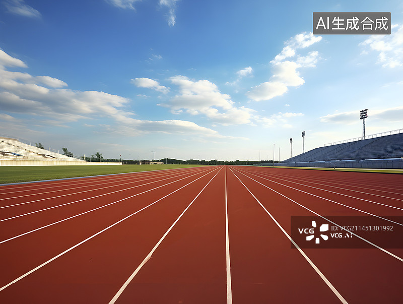 【AI数字艺术】田径场跑道图片素材