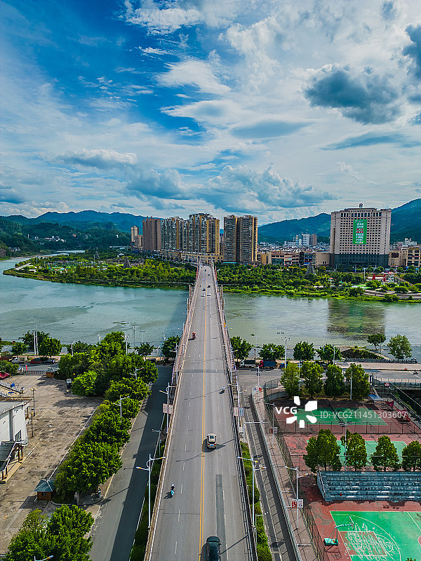贵州榕江县城建筑航拍榕江大桥图片素材