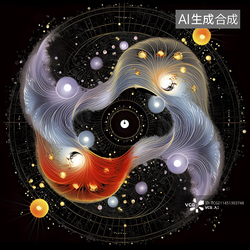 【AI数字艺术】量子纠缠概念图图片素材