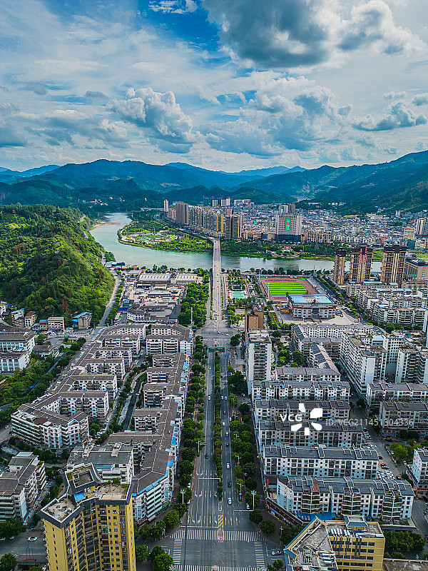 贵州榕江县城建筑航拍榕江村超体育场图片素材
