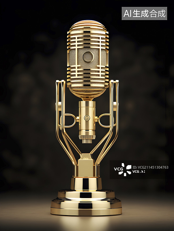 【AI数字艺术】金话筒图片素材
