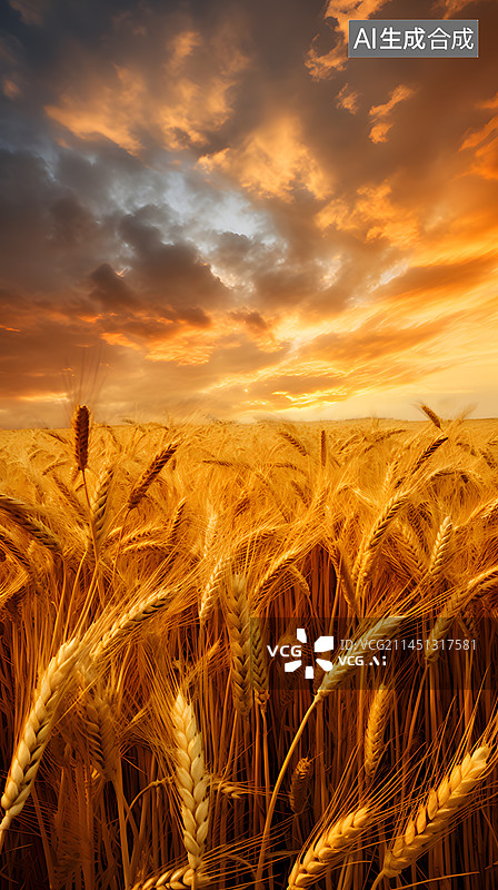 【AI数字艺术】秋天小麦秋收图片素材