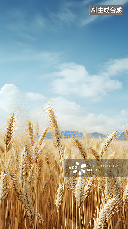 【AI数字艺术】秋天小麦秋收图片素材