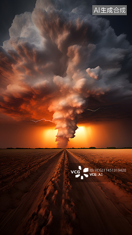 【AI数字艺术】壮阔宏伟雷暴风景图片素材