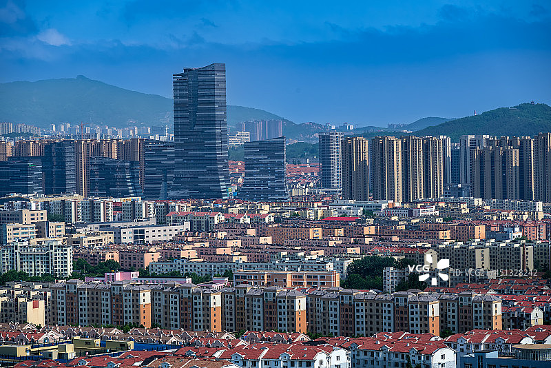 远望青岛李沧区地标信联天地图片素材