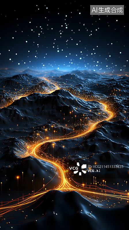 【AI数字艺术】科技感光斑背景壁纸图片素材