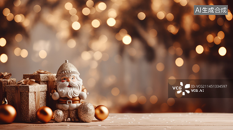【AI数字艺术】圣诞节礼盒装饰背景素材，平安夜圣诞礼物装饰海报图片素材