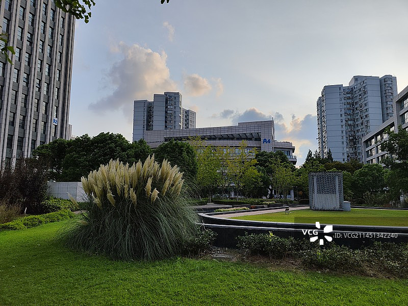 漕河泾开发区枫林科创园 环境优美的产业园区 普天信息科技园 上海徐汇区宜山路写字楼图片素材