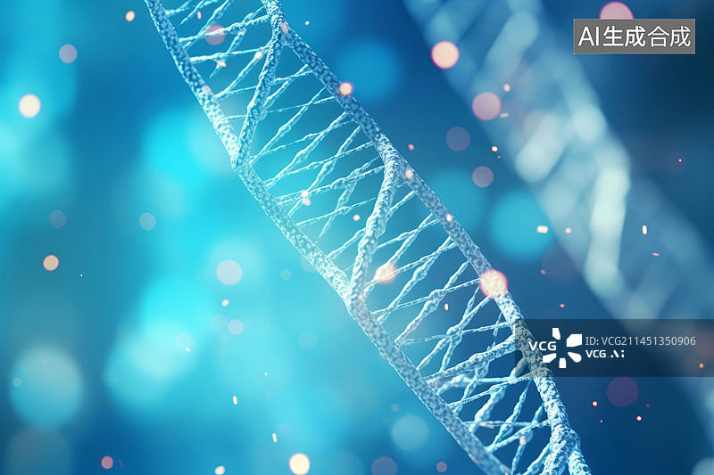 【AI数字艺术】DNA螺旋结构科技概念背景图图片素材