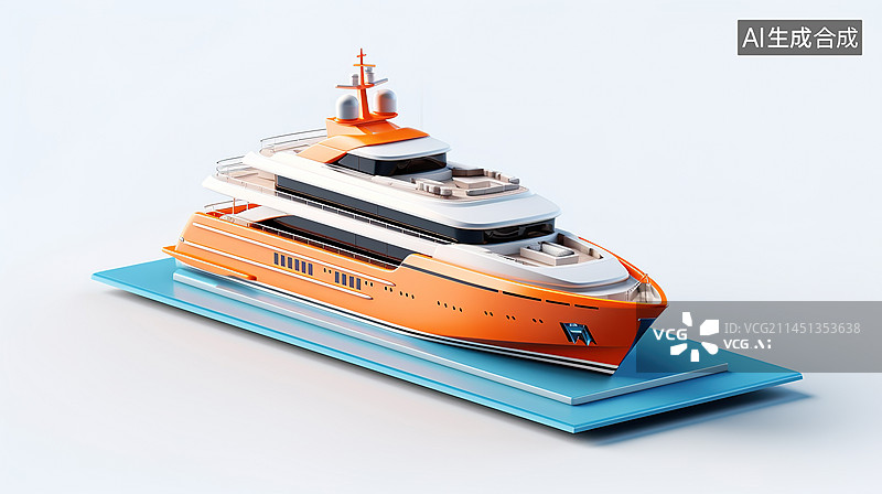 【AI数字艺术】3D快艇商业租赁图标图片素材