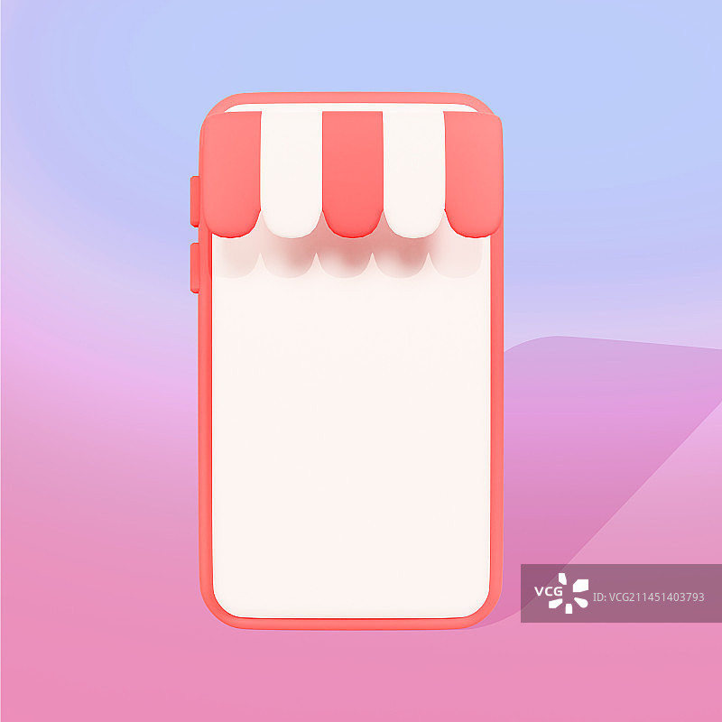 3D立体粉色电商手机小程序店铺图片素材