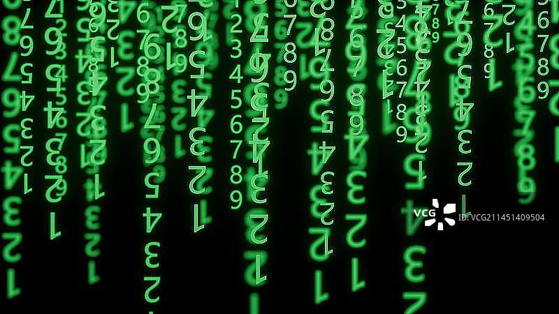 二进制代码模式的三维渲染图摘要背景图片素材