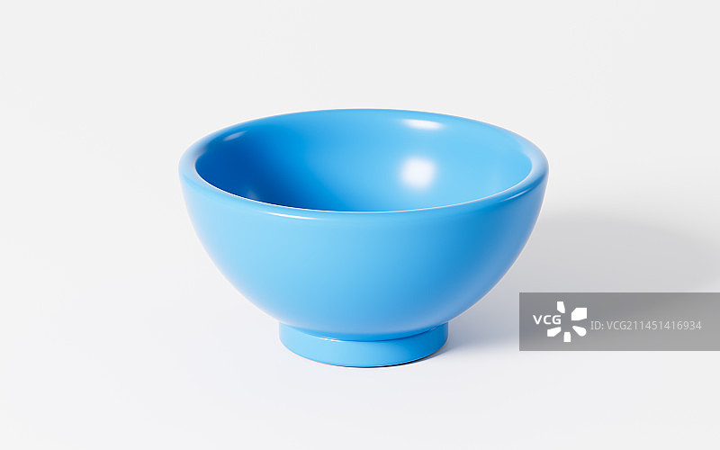 蓝色空碗模型3D渲染图片素材