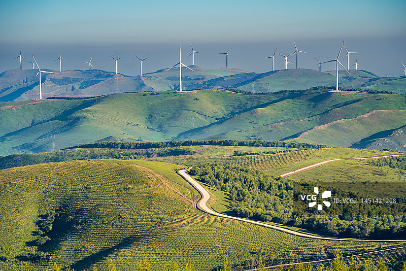 丰宁千松坝森林公园风车图片素材