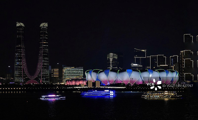 杭州钱江世纪城城市风光地标建筑图片素材
