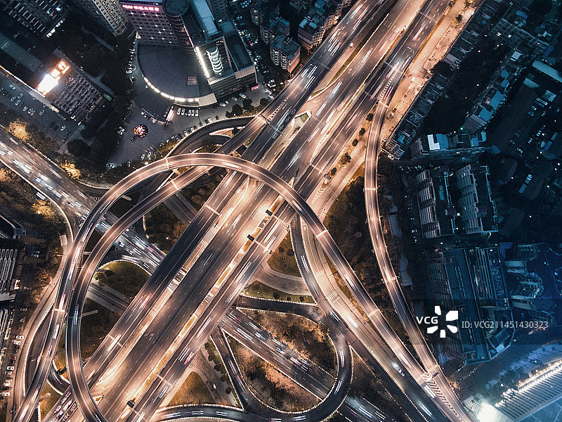 成都永丰立交桥航拍夜景图片素材