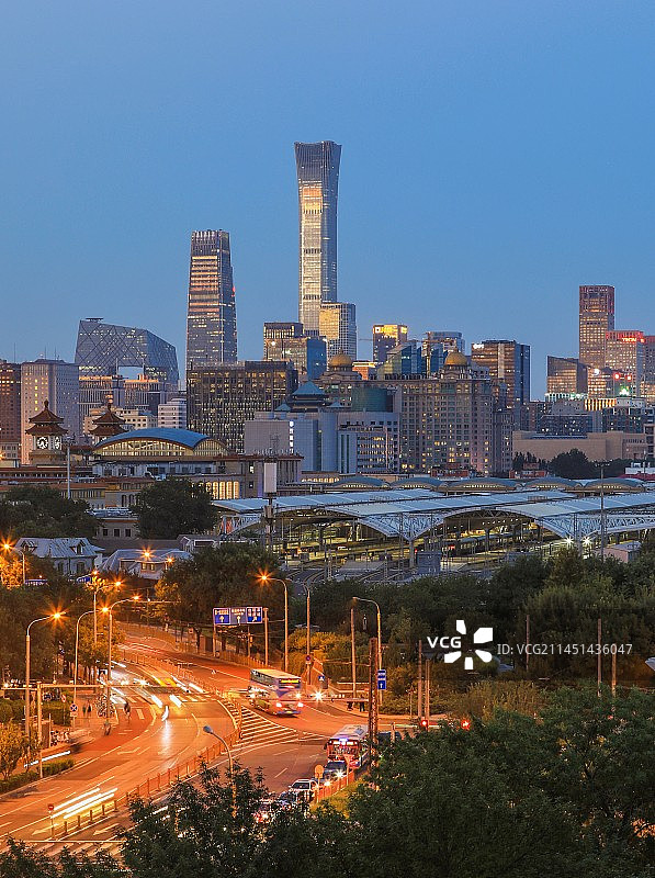 北京站夜景图片素材