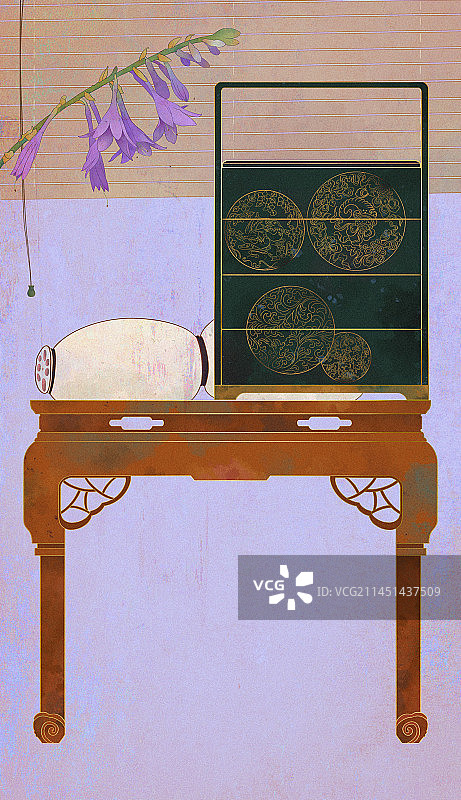 24节气小暑之食盒旁的莲藕图片素材