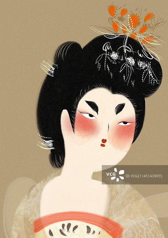 国风古风女孩插画图片素材