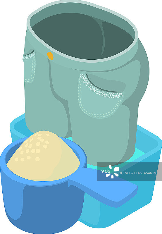 清洗长裤等距图标图片素材