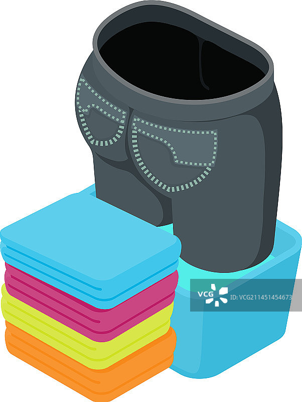 洗涤好的衣服等距堆叠图标图片素材