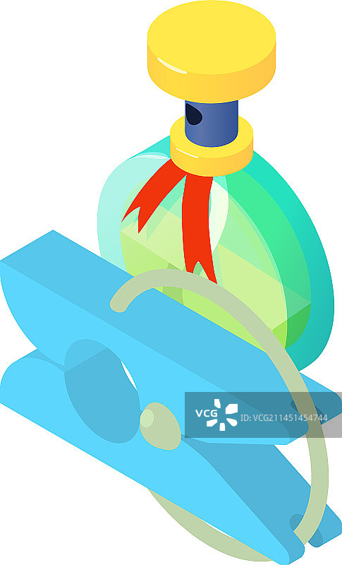 2.5D晾晒衣物图标蓝色塑料图片素材