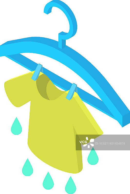 晾晒的亚麻布 2.5D湿绿图标图片素材