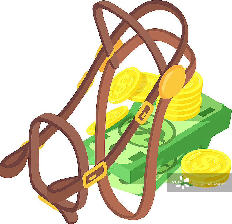 马配件等距图标现金图片素材