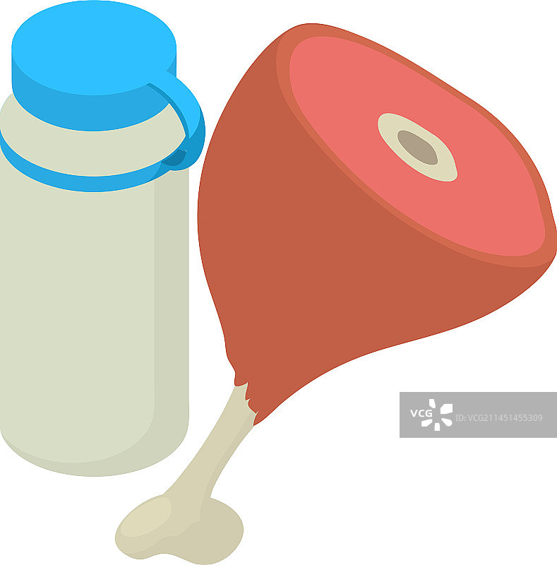 2.5D旅游美食icon：烤肉图片素材