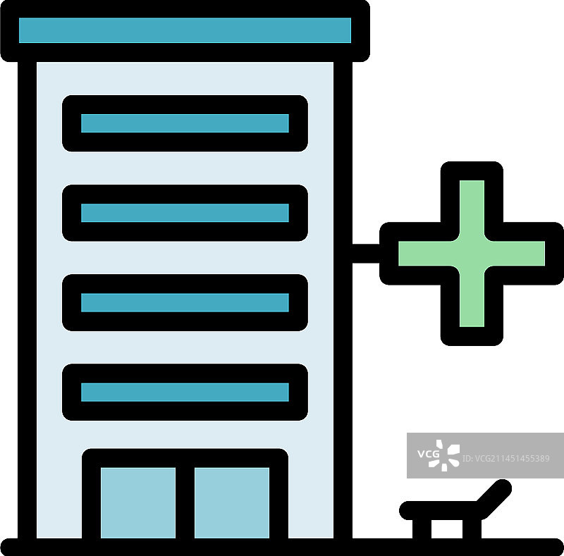 医疗建筑图标扁平图片素材