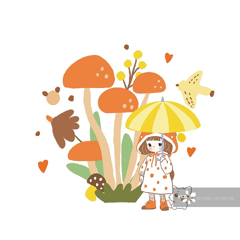 她想要一把橙色雨伞图片素材