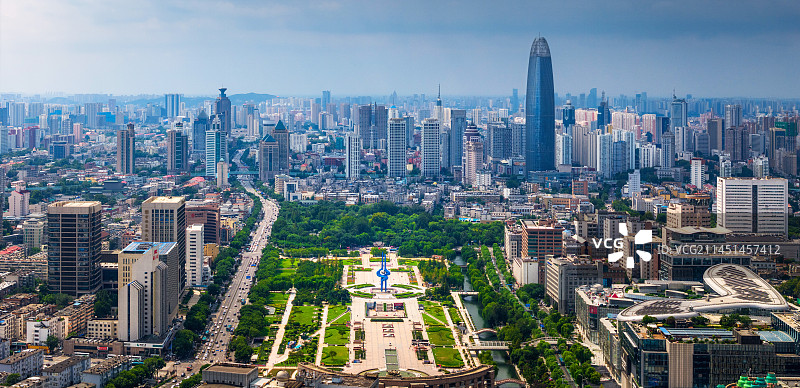 泉城场西向航拍全景图片素材