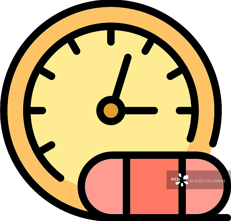 时间药丸罐子图标扁平图片素材