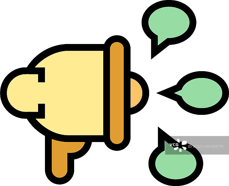 扩音器消息图标（扁平风格）图片素材