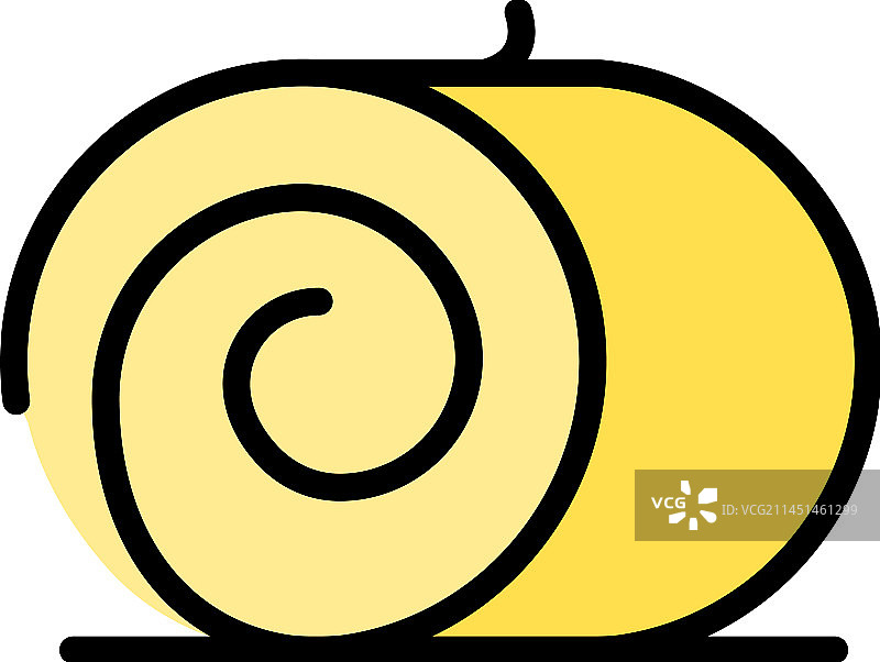 干草捆扁平图标图片素材