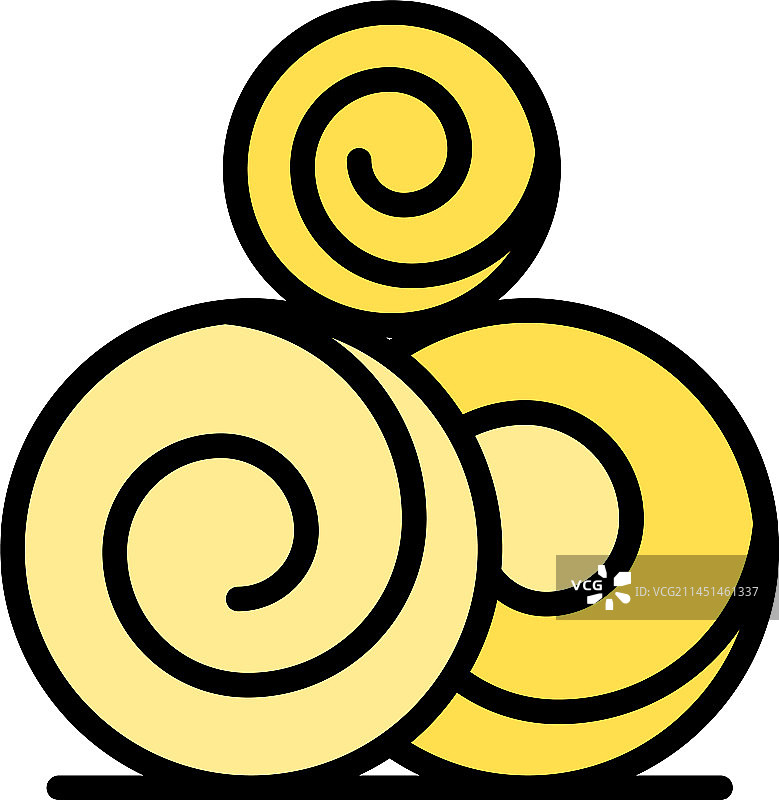 收割草捆图标（扁平风格）图片素材