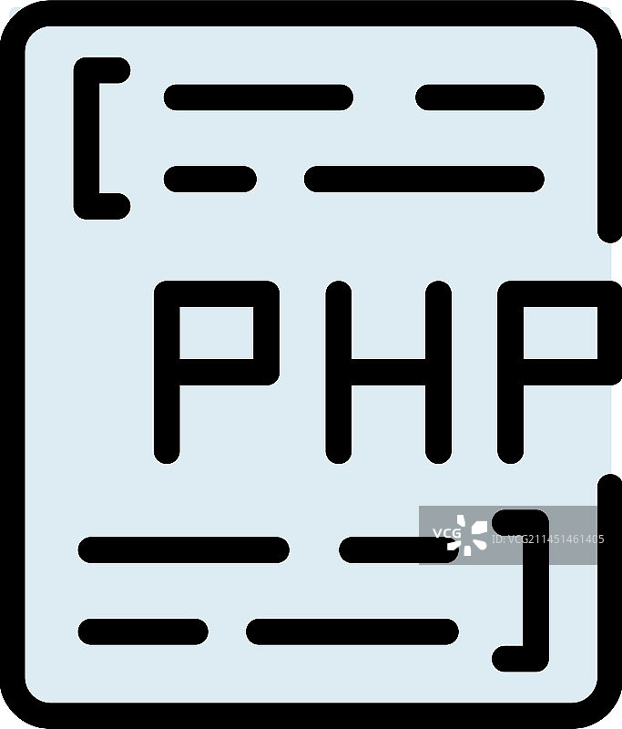 PHP代码扁平图标图片素材