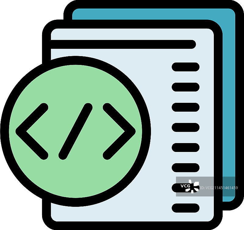 HTML代码扁平图标图片素材