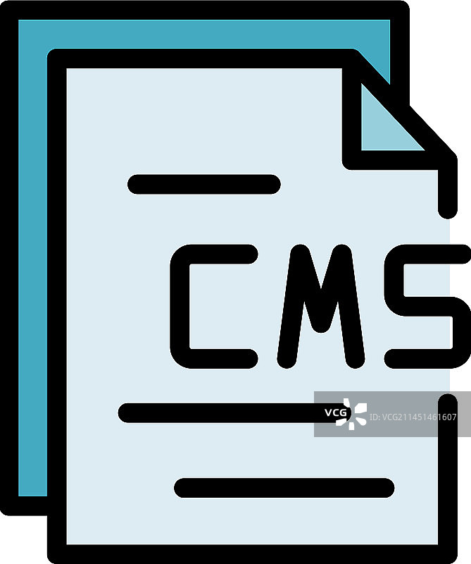 CMS纸张图标（扁平风格）图片素材