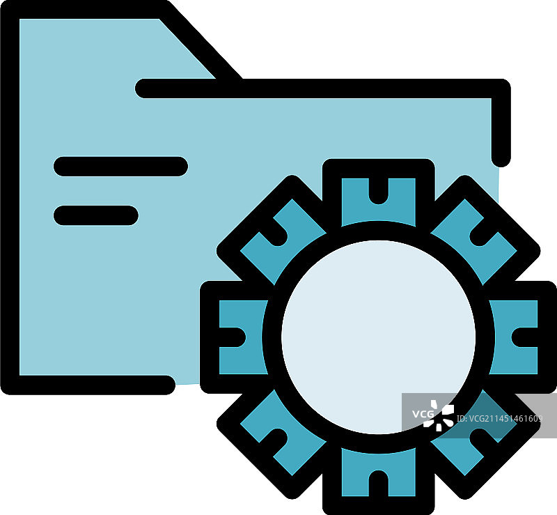 齿轮文件夹扁平图标图片素材