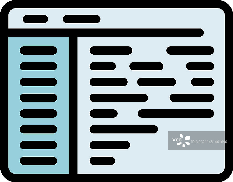 网页代码图标（扁平风格）图片素材