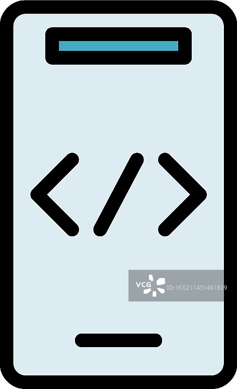 代码智能手机扁平图标图片素材