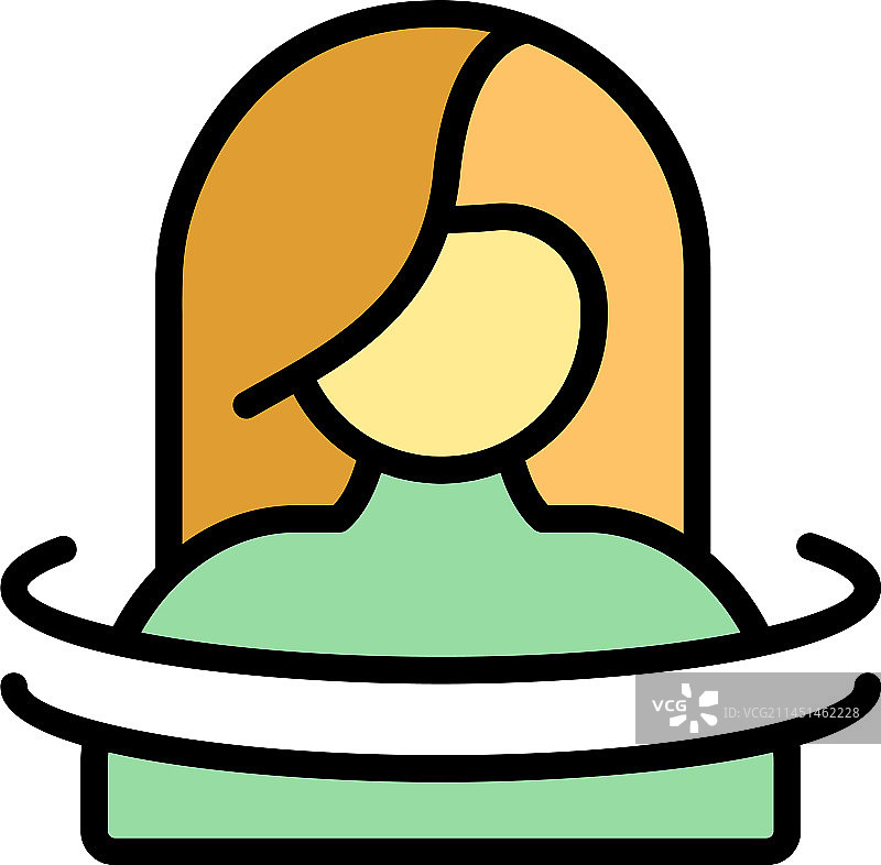 压力大的女人图标（扁平风格）图片素材