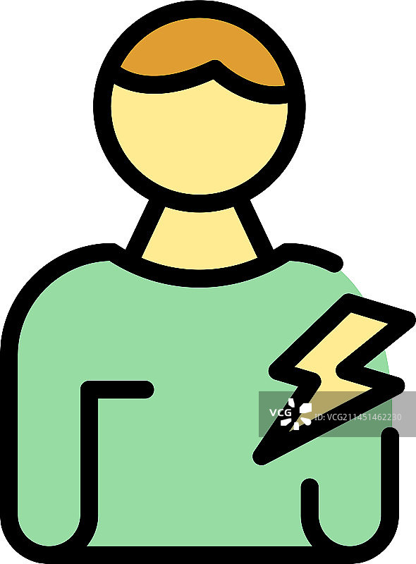 男人恐慌症图标（扁平风格）图片素材