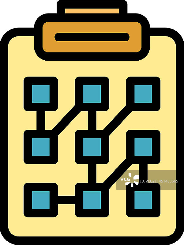 实验室研究剪贴板图标（扁平风格）图片素材